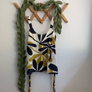 Marimekko Mod Print Tie Waist Top
